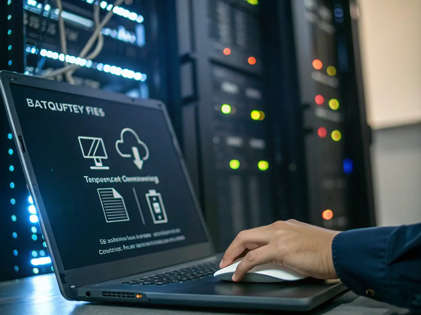 A visual representation of automated backups and easy restore options, emphasizing data protection and disaster recovery.